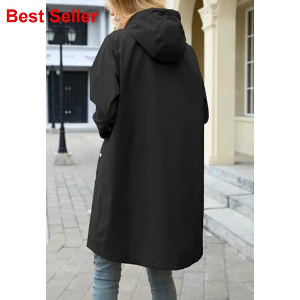 Long Packable Rain Jacket Waterproof Lightweight … - image 3